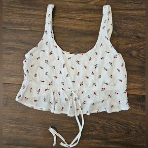 Womens Rose Print Crop Top